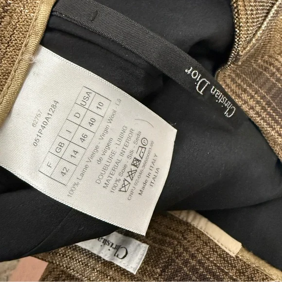 Christian Dior Tartan Wool Plaid Wide Leg Pants - Picture 10 of 12